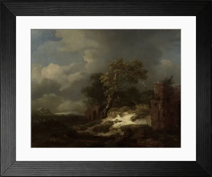 Framed Print : Landscape with Ruins, 1650-1682. Creator: Jacob van Ruisdael Framed Print : Landscape with Ruins, 1650-1682. Creator: Jacob van Ruisdael
