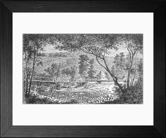 Framed Print : Bridge in the Szill Valley; A Visit to the Danubian Principalities, 1875. Creator: Unknown Framed Print : Bridge in the Szill Valley; A Visit to the Danubian Principalities, 1875. Creator: Unknown