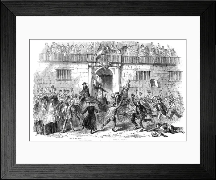 Framed Print : The release of politicial prisoners from the Castellamare, Palermo, on June 19... 1860. Creator: Unknown Framed Print : The release of politicial prisoners from the Castellamare, Palermo, on June 19... 1860. Creator: Unknown