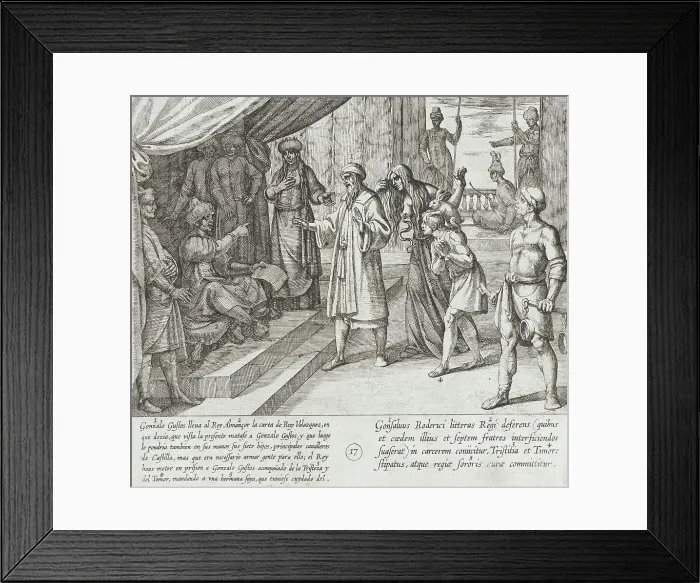 Framed Print : The Letter Orders the Murder of Gonzalo Gustos and the Capture of the Infantes, 1612. Creator: Antonio Tempesta Framed Print : The Letter Orders the Murder of Gonzalo Gustos and the Capture of the Infantes, 1612. Creator: Antonio Tempesta