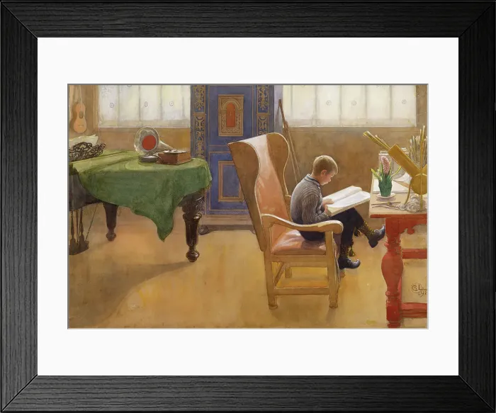 Framed Print : Esbjörn at the Study Corner, 1912. Creator: Carl Larsson Framed Print : Esbjörn at the Study Corner, 1912. Creator: Carl Larsson