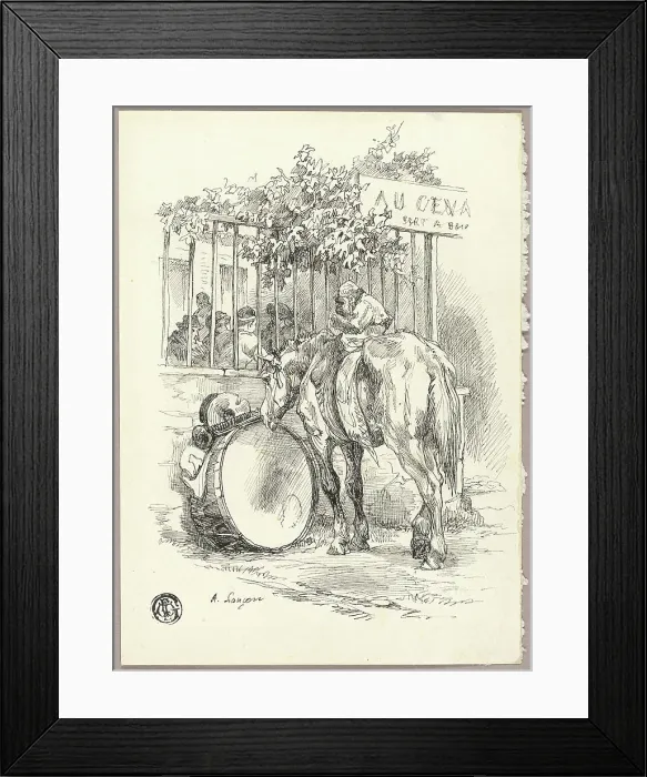 Framed Print : Horse with Monkey on Back, n.d. Creator: Auguste-Andre Lancon Framed Print : Horse with Monkey on Back, n.d. Creator: Auguste-Andre Lancon