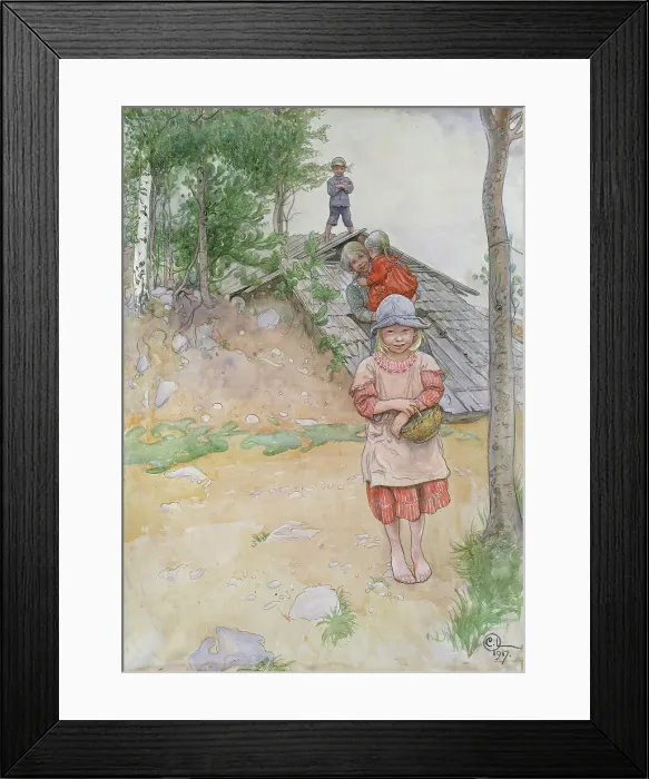 Framed Print : By the Cellar, 1917. Creator: Carl Larsson Framed Print : By the Cellar, 1917. Creator: Carl Larsson