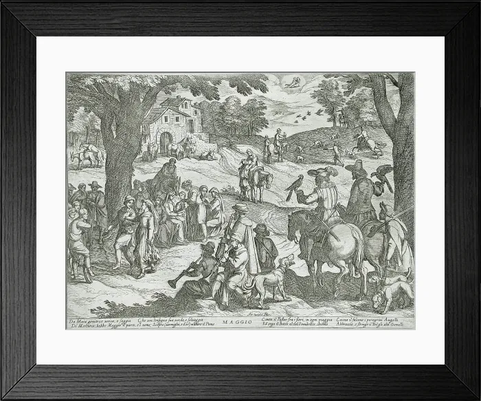 Framed Print : May: A Hunt, published 1599. Creator: Antonio Tempesta Framed Print : May: A Hunt, published 1599. Creator: Antonio Tempesta