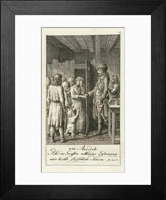 Framed Print : Original Anecdotes of Peter the Great, 1789. Creator: Daniel Nikolaus Chodowiecki Framed Print : Original Anecdotes of Peter the Great, 1789. Creator: Daniel Nikolaus Chodowiecki