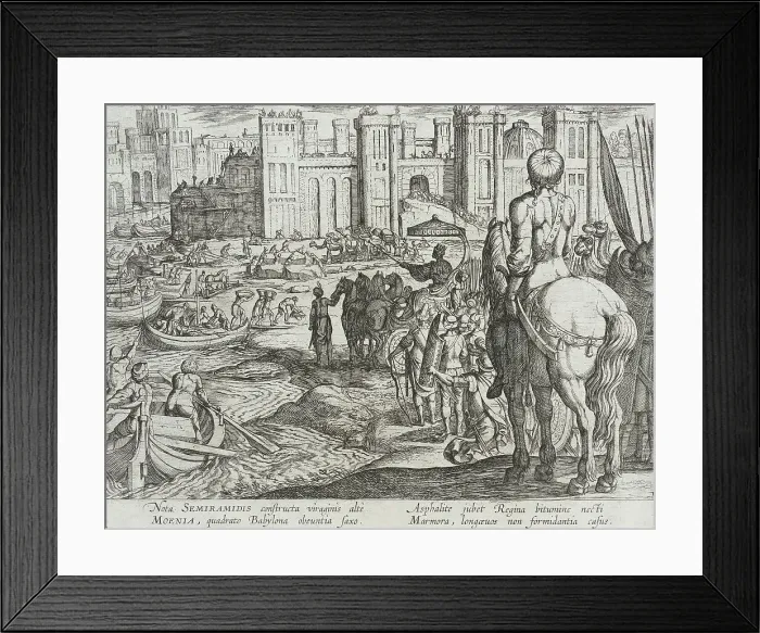 Framed Print : The Walls of Babylon, published 1610. Creator: Antonio Tempesta Framed Print : The Walls of Babylon, published 1610. Creator: Antonio Tempesta