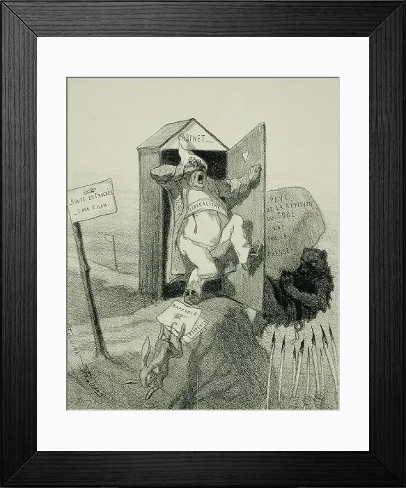 Framed Print : Réouverture de la Chambre, 1859. Creator: Félicien Rops Framed Print : Réouverture de la Chambre, 1859. Creator: Félicien Rops