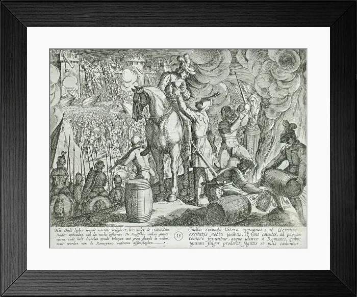 Framed Print : Attack on a Roman Fortress at Night, Publshed 1612. Creator: Antonio Tempesta Framed Print : Attack on a Roman Fortress at Night, Publshed 1612. Creator: Antonio Tempesta