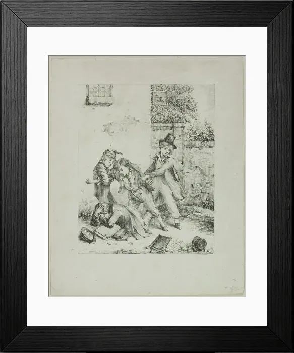 Framed Print : Schoolboys Fighting, n.d. Creator: Auguste Bry Framed Print : Schoolboys Fighting, n.d. Creator: Auguste Bry