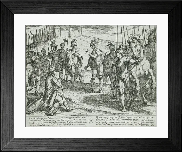 Framed Print : Civilis Treating with a Roman Commander, Publshed 1612. Creator: Antonio Tempesta Framed Print : Civilis Treating with a Roman Commander, Publshed 1612. Creator: Antonio Tempesta
