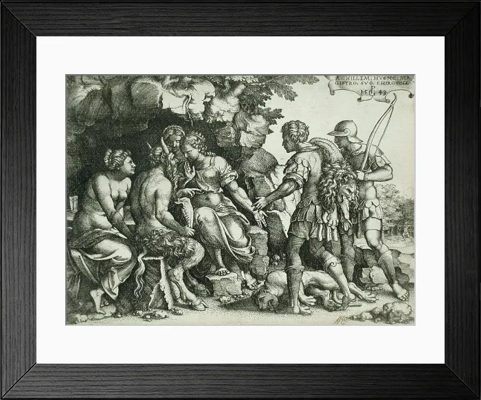 Framed Print : Achilles and Chiron (?), 1543. Creator: Georg Pencz Framed Print : Achilles and Chiron (?), 1543. Creator: Georg Pencz