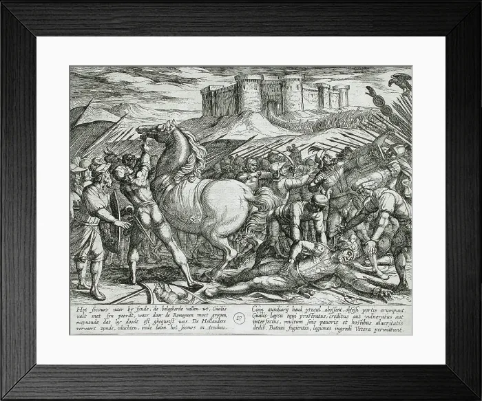 Framed Print : The Romans Misled by Civilis Horse that He was Dead or Injured, Publshed 1612. Creator: Antonio Tempesta Framed Print : The Romans Misled by Civilis Horse that He was Dead or Injured, Publshed 1612. Creator: Antonio Tempesta