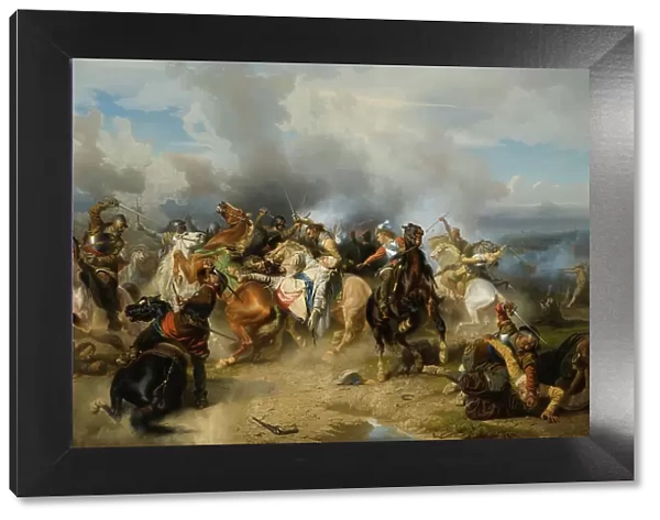 Death of King Gustav II Adolf of Sweden at the Battle of Lützen, 1855. Creator: Carl Wahlbom