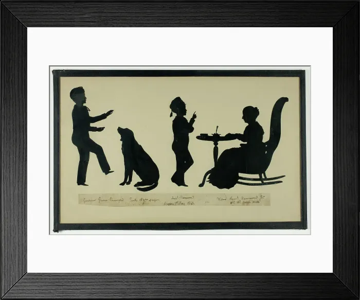Framed Print : Silhouette of Hammond Family, 1842. Creator: Auguste Amant Constant Fidele Edouart Framed Print : Silhouette of Hammond Family, 1842. Creator: Auguste Amant Constant Fidele Edouart