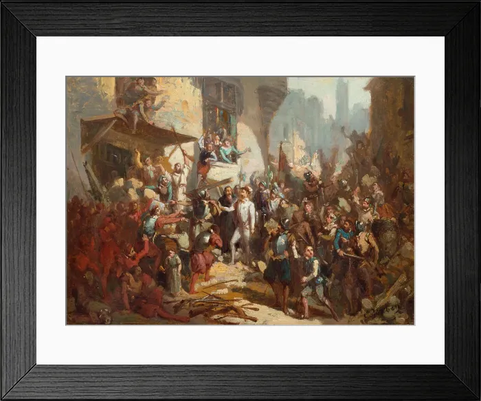 Framed Print : The Day of the Barricades (Journée des barricades) on 12 May 1588. Creator: Isabey, Louis Gabriel Eugène (1803-1886) Framed Print : The Day of the Barricades (Journée des barricades) on 12 May 1588. Creator: Isabey, Louis Gabriel Eugène (1803-1886)