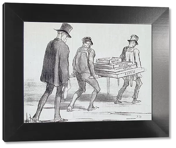 Marche funèbre!!... 1855. Creator: Honore Daumier