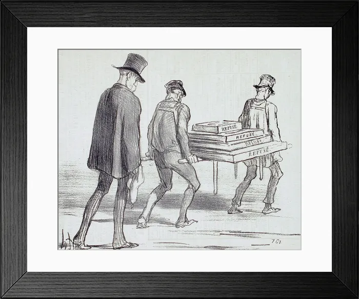Framed Print : Marche funèbre!!... 1855. Creator: Honore Daumier Framed Print : Marche funèbre!!... 1855. Creator: Honore Daumier