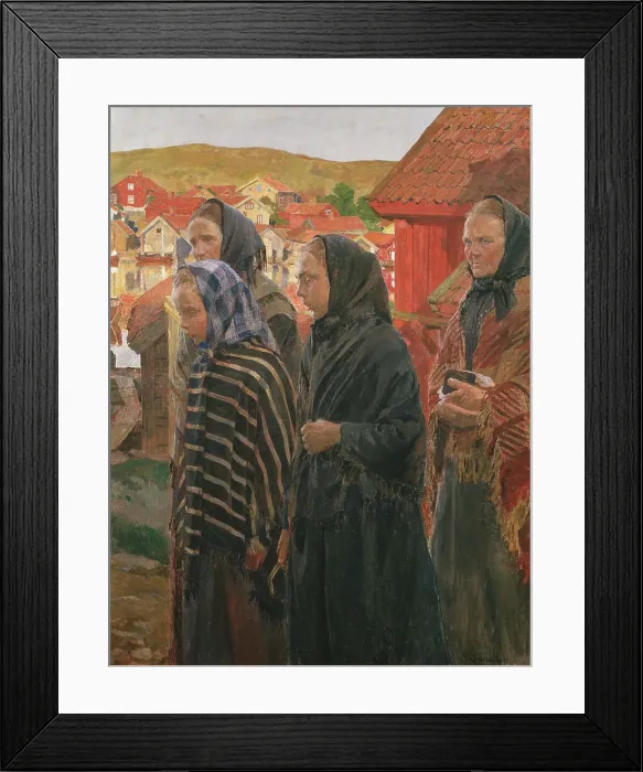 Framed Print : Fishermen's Wives Returning from Church, 1899. Creator: Carl Wilhelmson Framed Print : Fishermen's Wives Returning from Church, 1899. Creator: Carl Wilhelmson