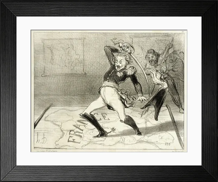 Framed Print : L'Empereur Nicolas travaillant dans son cabinet, 1850. Creator: Honore Daumier Framed Print : L'Empereur Nicolas travaillant dans son cabinet, 1850. Creator: Honore Daumier