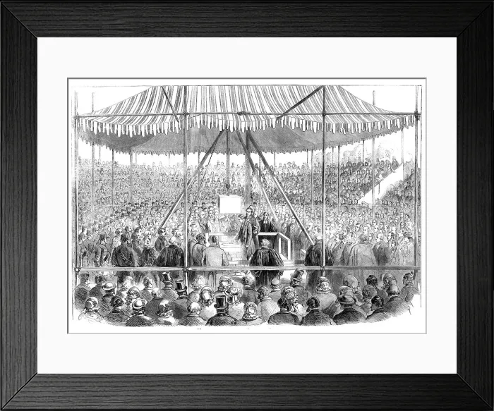 Framed Print : His Royal Highness the Prince of Wales laying the first stone of the Lambeth School of Art, 1860. Creator: Unknown Framed Print : His Royal Highness the Prince of Wales laying the first stone of the Lambeth School of Art, 1860. Creator: Unknown
