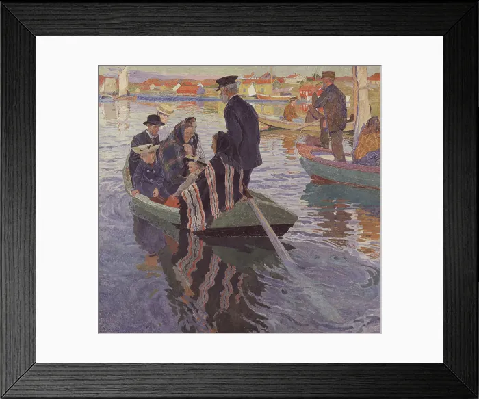 Framed Print : Church-Goers in a Boat, 1909. Creator: Carl Wilhelmson Framed Print : Church-Goers in a Boat, 1909. Creator: Carl Wilhelmson