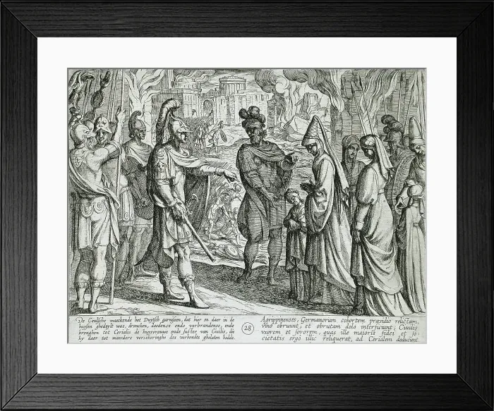 Framed Print : Cologne Troops Bring Civilis Wife and Sister to Cerialis, Publshed 1612. Creator: Antonio Tempesta Framed Print : Cologne Troops Bring Civilis Wife and Sister to Cerialis, Publshed 1612. Creator: Antonio Tempesta