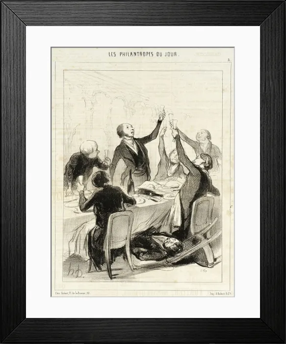 Framed Print : Messieurs...il nous reste un 43me toast à porter à la Société de Temperance!, 1844. Creator: Honore Daumier Framed Print : Messieurs...il nous reste un 43me toast à porter à la Société de Temperance!, 1844. Creator: Honore Daumier