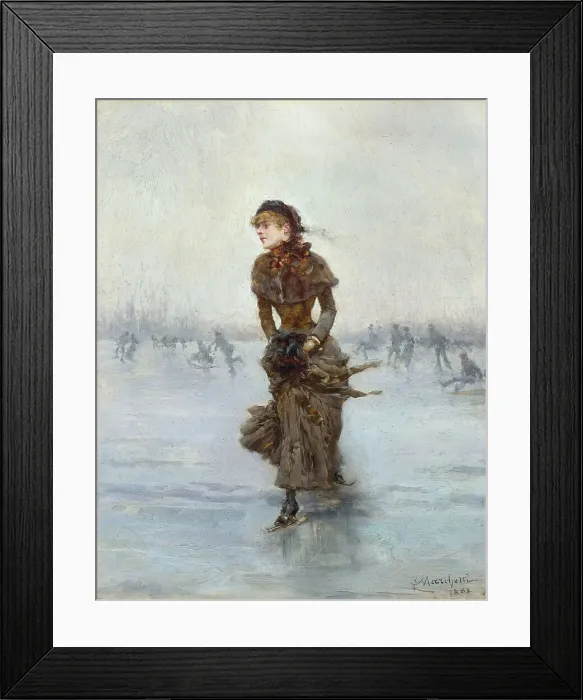 Framed Print : The Figure Skater, 1883. Creator: Marchetti, Ludovico (1853-1909) Framed Print : The Figure Skater, 1883. Creator: Marchetti, Ludovico (1853-1909)