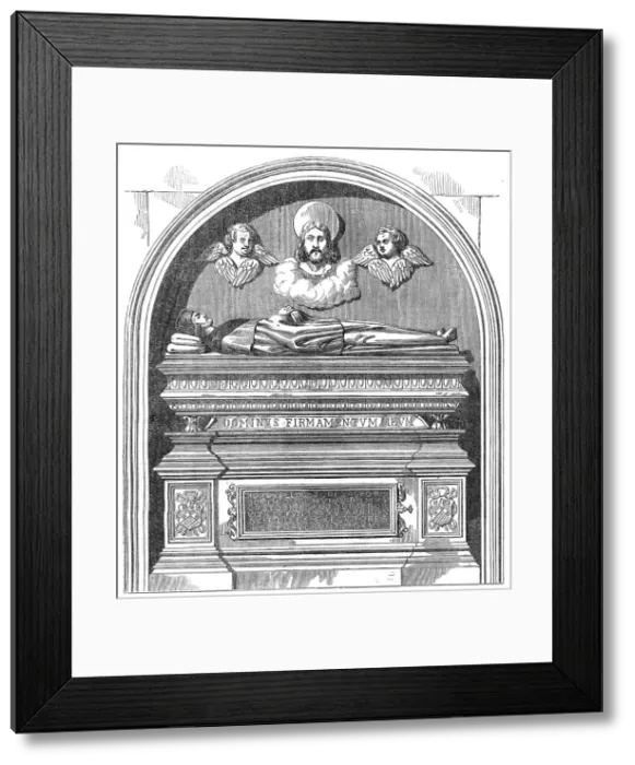 Framed Print : Monument to Dr. John Yonge, by Torrigiani, in the Rolls Chapel, 1860. Creator: Unknown Framed Print : Monument to Dr. John Yonge, by Torrigiani, in the Rolls Chapel, 1860. Creator: Unknown