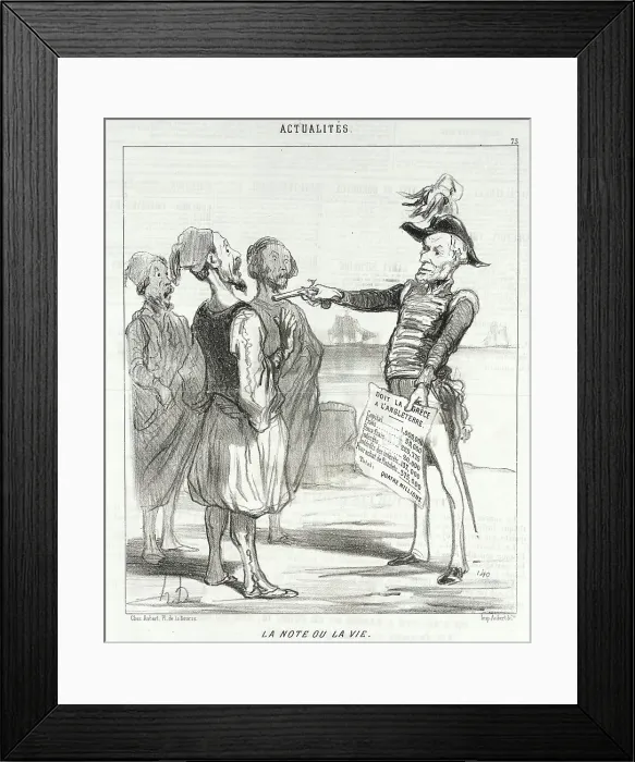 Framed Print : La Note ou la Vie, 1850. Creator: Honore Daumier Framed Print : La Note ou la Vie, 1850. Creator: Honore Daumier