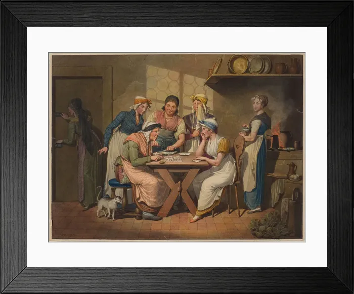 Framed Print : The Fortune Teller in the Kitchen. Scenes of life during the Biedermeier period. Creator: Opiz, Georg Emanuel (1775-1841) Framed Print : The Fortune Teller in the Kitchen. Scenes of life during the Biedermeier period. Creator: Opiz, Georg Emanuel (1775-1841)