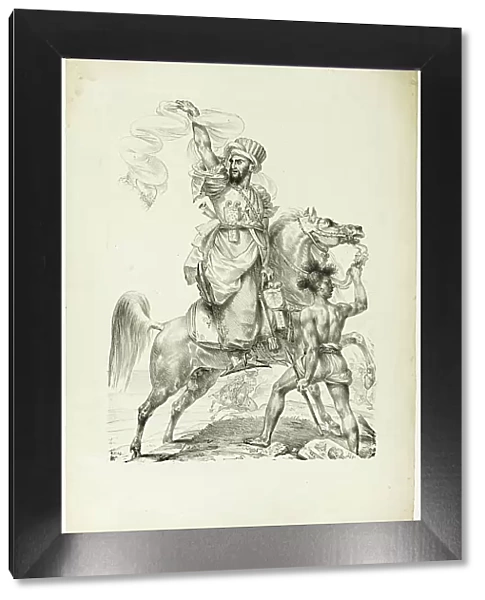 Mounted Mameluke Chieftain Calling for Aid, 1817. Creator: Antoine-Jean Gros