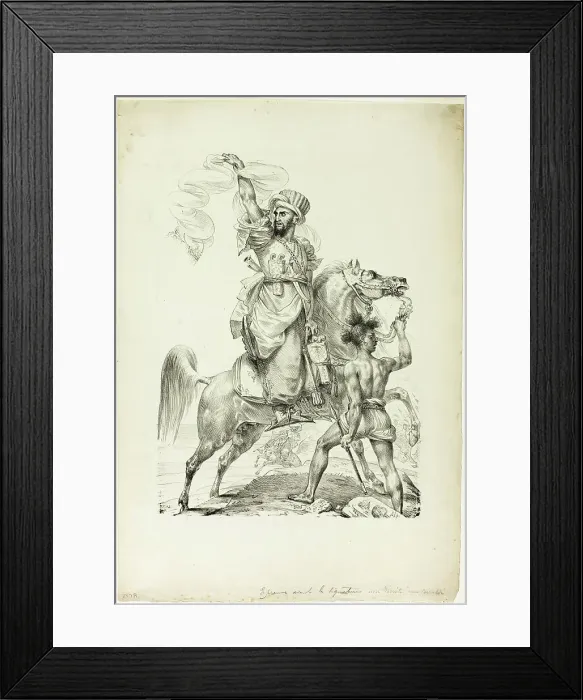 Framed Print : Mounted Mameluke Chieftain Calling for Aid, 1817. Creator: Antoine-Jean Gros Framed Print : Mounted Mameluke Chieftain Calling for Aid, 1817. Creator: Antoine-Jean Gros