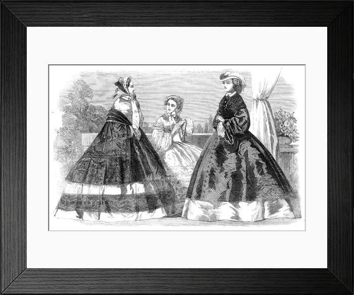 Framed Print : The Paris Fashions for August, 1860. Creator: Unknown Framed Print : The Paris Fashions for August, 1860. Creator: Unknown