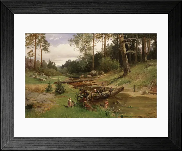 Framed Print : By the Brook in the Forest, 1872. Creator: Charles XV, King of Sweden Framed Print : By the Brook in the Forest, 1872. Creator: Charles XV, King of Sweden