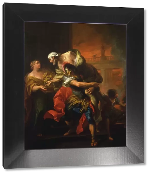 Aeneas Rescuing his Father from the Fire at Troy, mid-18th century. Creator: Carle van Loo