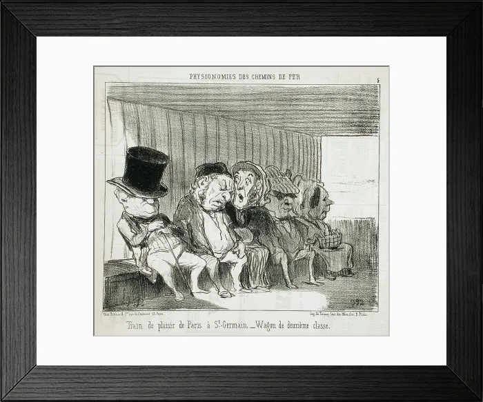 Framed Print : Train de plaisir de Paris à St-Germain... 1852. Creator: Honore Daumier Framed Print : Train de plaisir de Paris à St-Germain... 1852. Creator: Honore Daumier