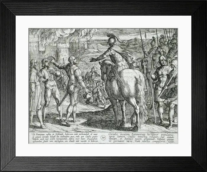 Framed Print : The Romans Burning the Dutch Countryside, Publshed 1612. Creator: Antonio Tempesta Framed Print : The Romans Burning the Dutch Countryside, Publshed 1612. Creator: Antonio Tempesta