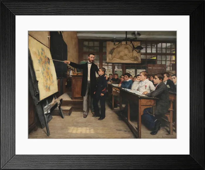 Framed Print : The Geography Lesson or The Black Spot, ca 1887. Creator: Bettannier, Albert (1851-1932). The Geography Lesson or The Black Spot, ca 1887. Creator: Bettannier, Albert (1851-1932) Framed Print : The Geography Lesson or The Black Spot, ca 1887. Creator: Bettannier, Albert (1851-1932). The Geography Lesson or The Black Spot, ca 1887. Creator: Bettannier, Albert (1851-1932)