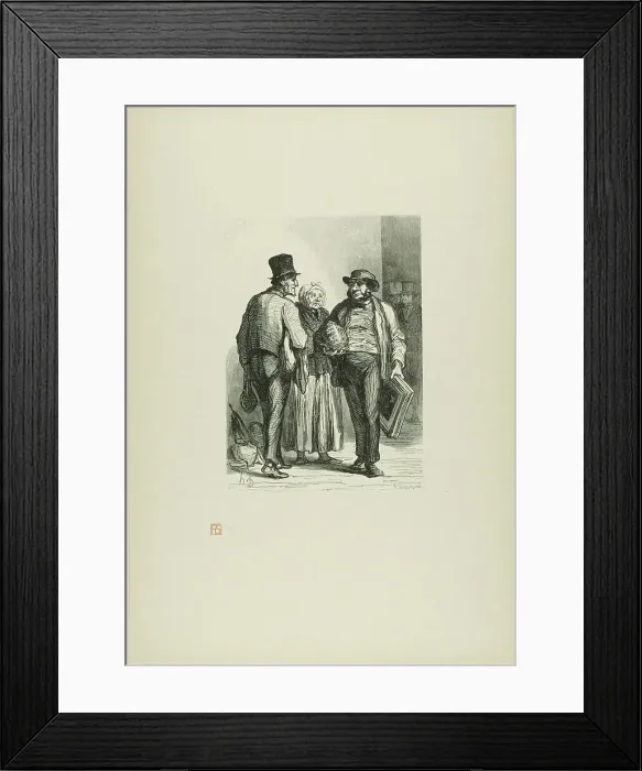 Framed Print : The Auction House: The Dealers, 1863, printed 1920. Creator: Charles Maurand Framed Print : The Auction House: The Dealers, 1863, printed 1920. Creator: Charles Maurand