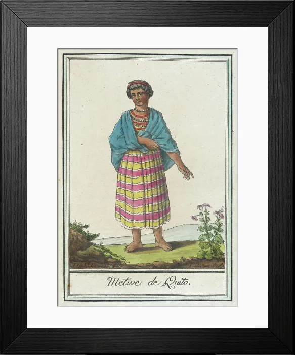 Framed Print : Costumes de Différents Pays, Metive de Quito, c1797. Creators: Jacques Grasset de Saint-Sauveur, LF Labrousse Framed Print : Costumes de Différents Pays, Metive de Quito, c1797. Creators: Jacques Grasset de Saint-Sauveur, LF Labrousse