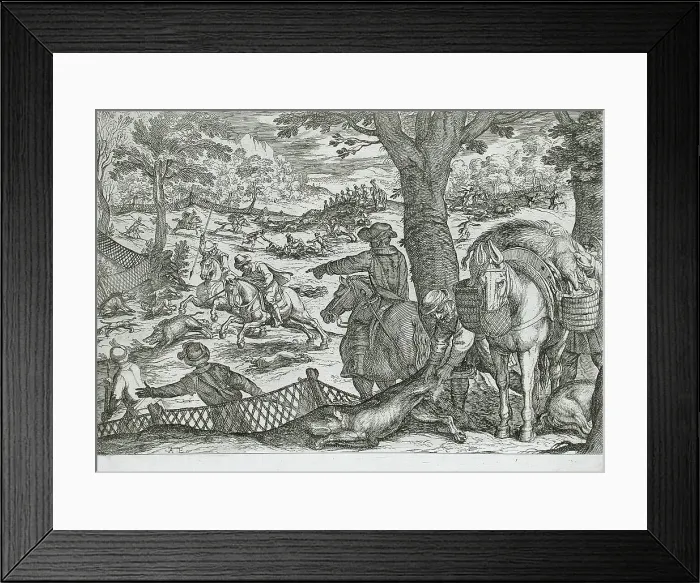 Framed Print : Boar Hunt, 16th century. Creator: Antonio Tempesta Framed Print : Boar Hunt, 16th century. Creator: Antonio Tempesta