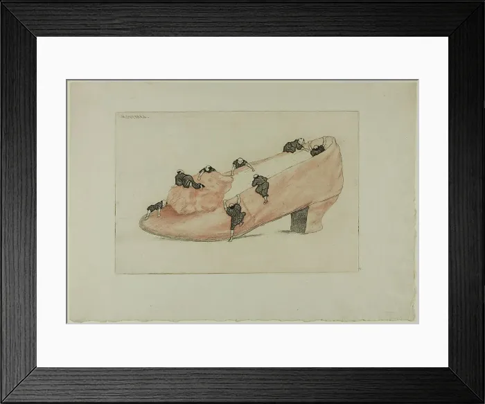 Framed Print : The Assault of the Shoe, 1888. Creator: Henri-Charles Guerard Framed Print : The Assault of the Shoe, 1888. Creator: Henri-Charles Guerard