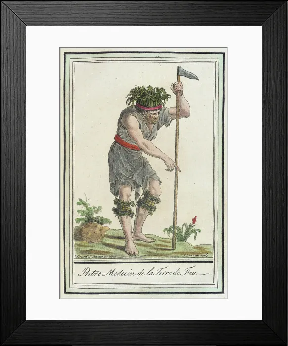 Framed Print : Costumes de Différents Pays, Pretre Medicin de la Terre de Feu, c1797. Creators: Jacques Grasset de Saint-Sauveur, LF Labrousse Framed Print : Costumes de Différents Pays, Pretre Medicin de la Terre de Feu, c1797. Creators: Jacques Grasset de Saint-Sauveur, LF Labrousse