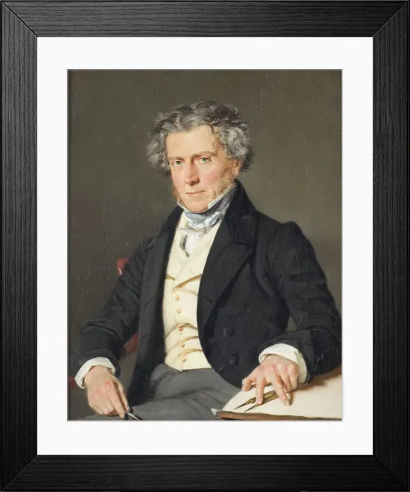 Framed Print : Charles Robert Cocquerell (1788-1863), architect, 1838. Creator: Christian Albrecht Jensen Framed Print : Charles Robert Cocquerell (1788-1863), architect, 1838. Creator: Christian Albrecht Jensen