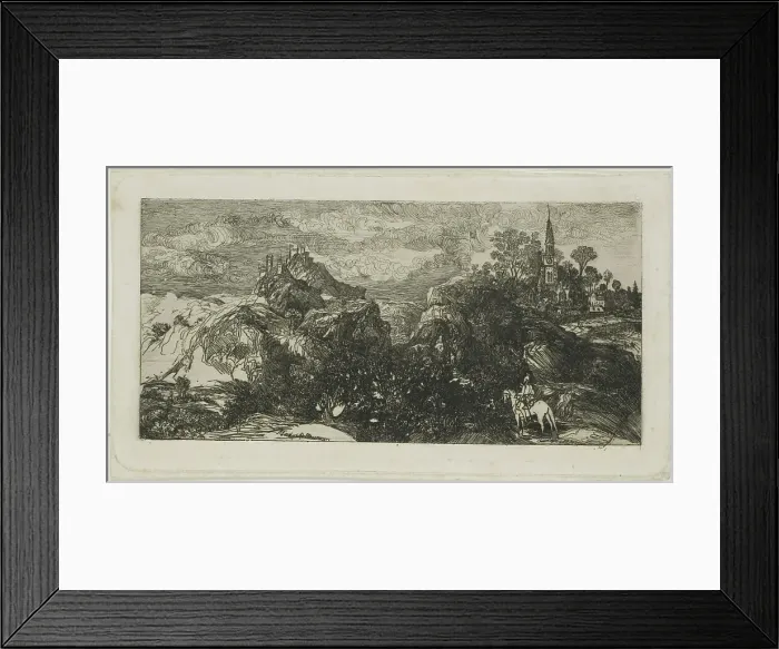 Framed Print : The Knight's Return, 1871. Creator: Rodolphe Bresdin Framed Print : The Knight's Return, 1871. Creator: Rodolphe Bresdin