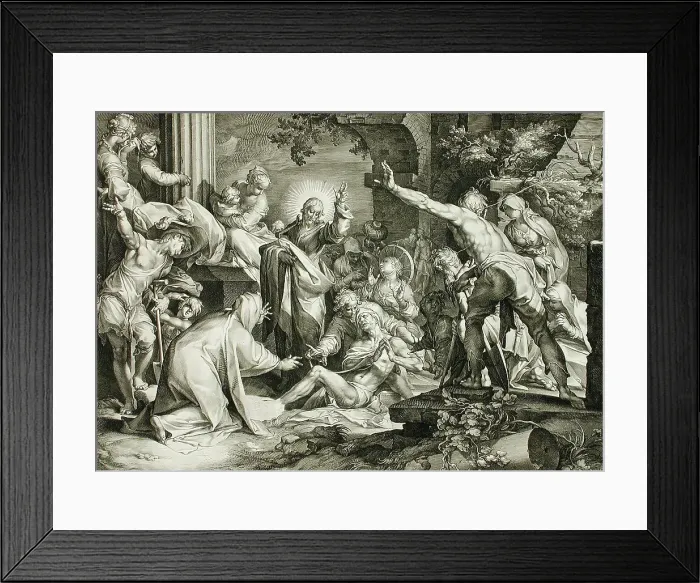 Framed Print : The Raising of Lazarus, c1600. Creator: Jan Muller