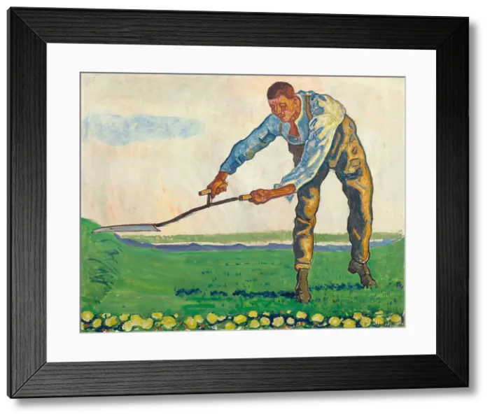 Framed Print : The Mower, c.1910. Creator: Hodler, Ferdinand (1853-1918) Framed Print : The Mower, c.1910. Creator: Hodler, Ferdinand (1853-1918)