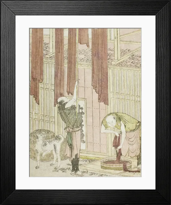 Framed Print : Dyers, c1802. Creator: Hokusai