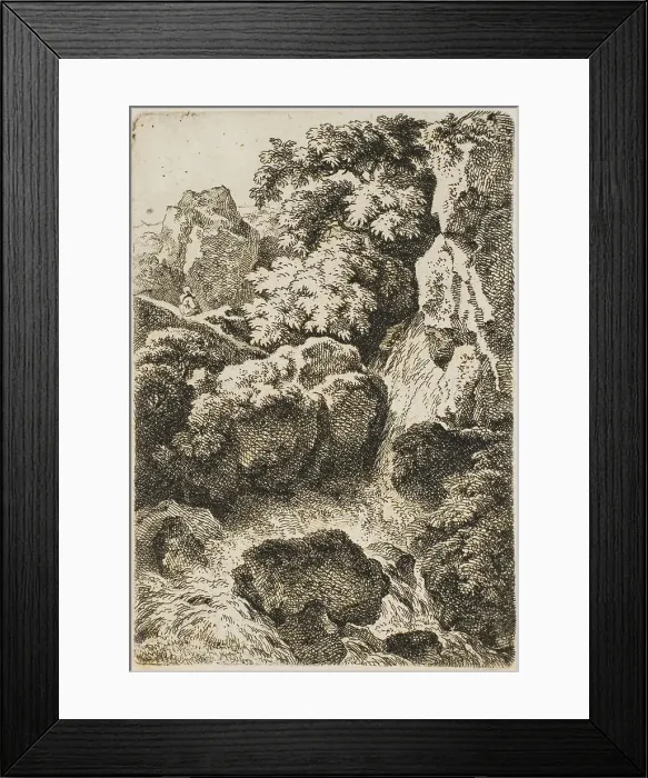 Framed Print : Waterfall (The Cascade), n.d. Creator: Ferdinand Kobell Framed Print : Waterfall (The Cascade), n.d. Creator: Ferdinand Kobell